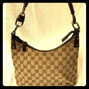 Small Brown Monogram Gucci Shoulder Bag